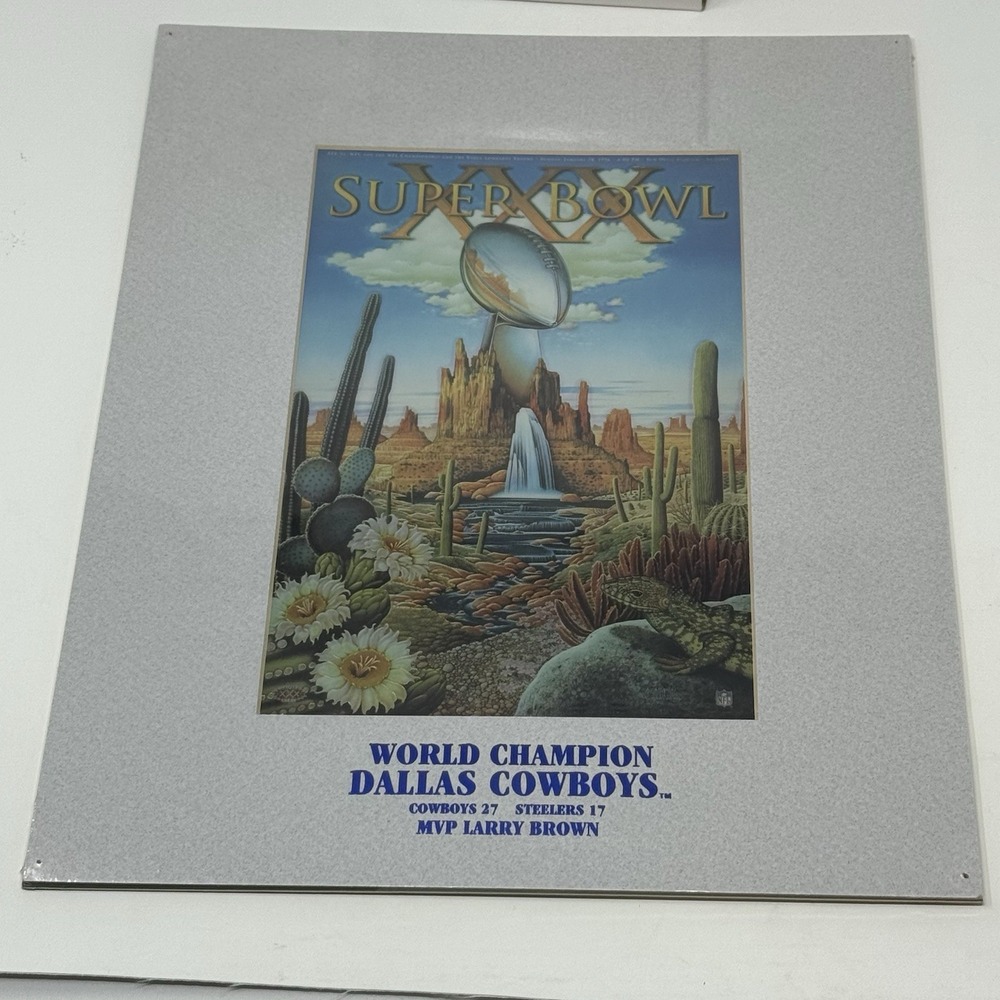MATTED SUPER BOWL XXX WORLD CHAMPION DALLAS COWBOYS CHROMIUM BRALT BRALDS COA LE